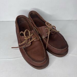 Vintage Bass Seafarer Brown Leather Boat Shoes Mens Size 8.5 M PLEASE READ